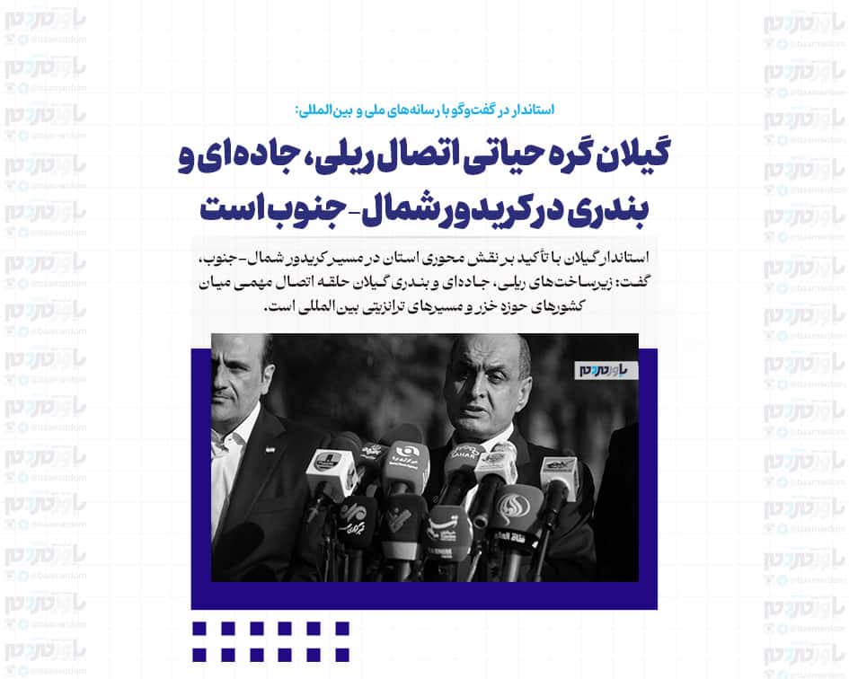 گیلان گره حیاتی اتصال ریلی، جاده‌ای و بندری در کریدور شمال–جنوب است