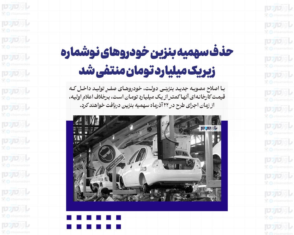 حذف سهمیه بنزین خودروهای نوشماره زیر یک میلیارد تومان منتفی شد
