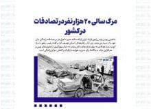 مرگ سالی ۲۰ هزار نفر در تصادفات در کشور