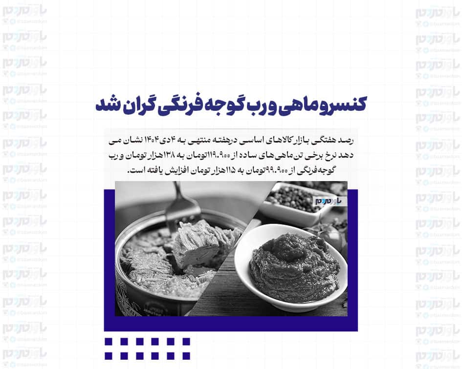 کنسرو ماهی و رب گوجه فرنگی گران شد
