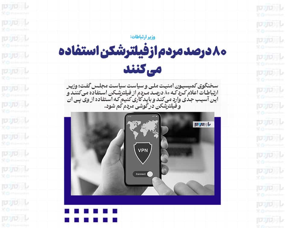 ۸۰ درصد مردم از فیلترشکن استفاده می کنند