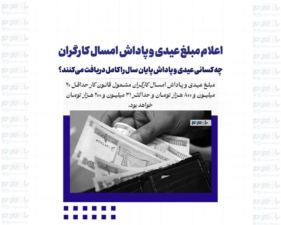 اعلام مبلغ عیدی و پاداش امسال کارگران/ چه کسانی عیدی و پاداش پایان سال را کامل دریافت می‌کنند؟