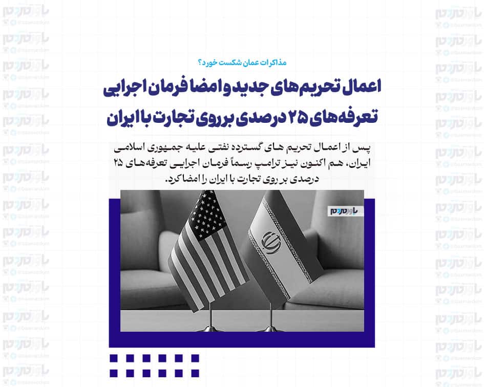 اعمال تحریم‌های جدید و امضا فرمان اجرایی تعرفه‌های 25 درصدی بر روی تجارت با ایران