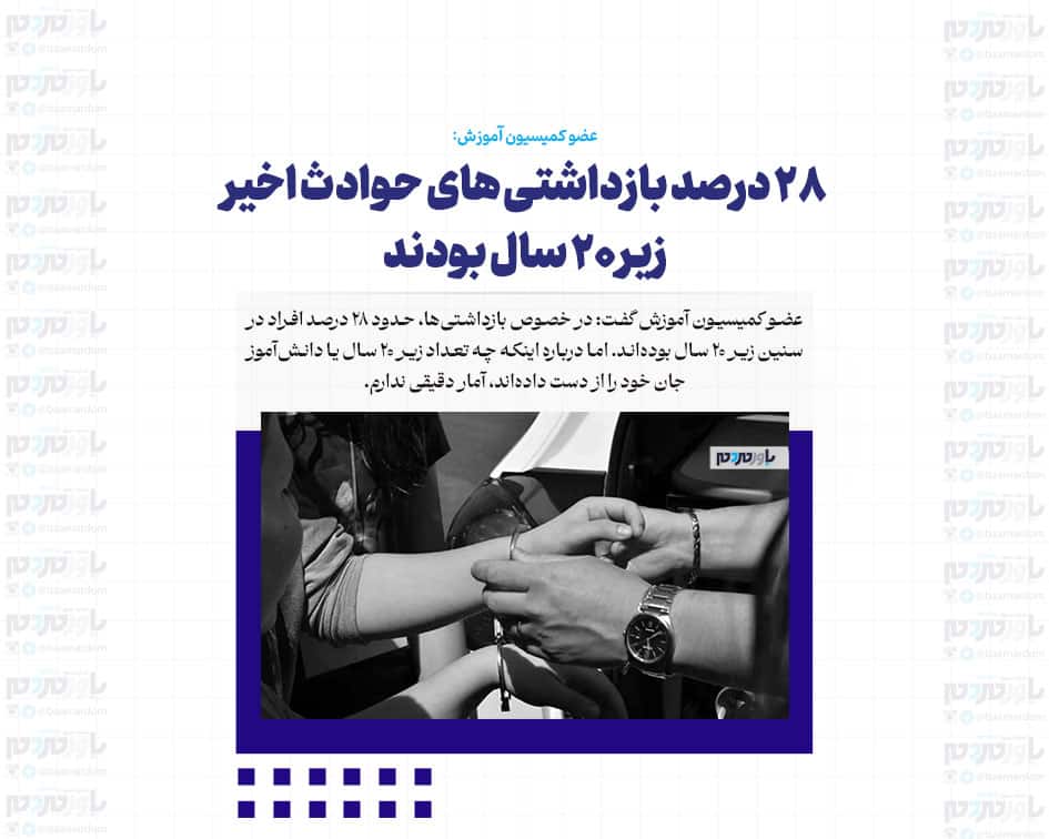 ۲۸ درصد بازداشتی های حوادث اخیر زیر ۲۰ سال بودند