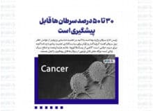 ۳۰ تا ۵۰ درصد سرطان ها قابل پیشگیری است