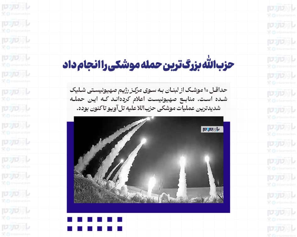 حزب‌الله بزرگ‌ترین حمله موشکی را انجام داد