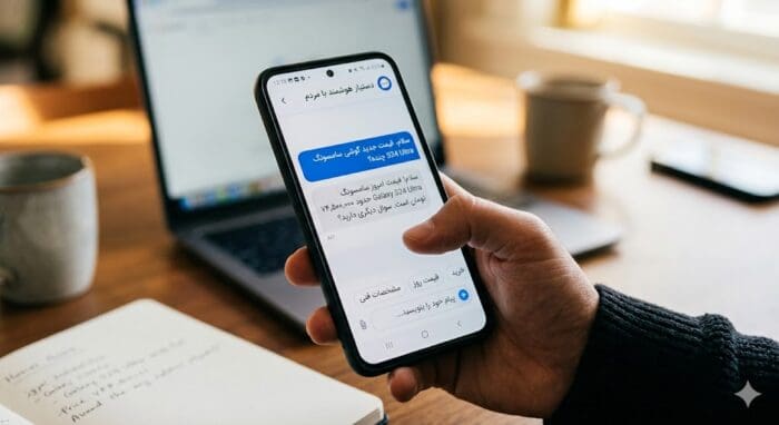 استفاده از چت بات هوش مصنوعی برای پاسخگویی به مشتریان در گوشی هوشمند