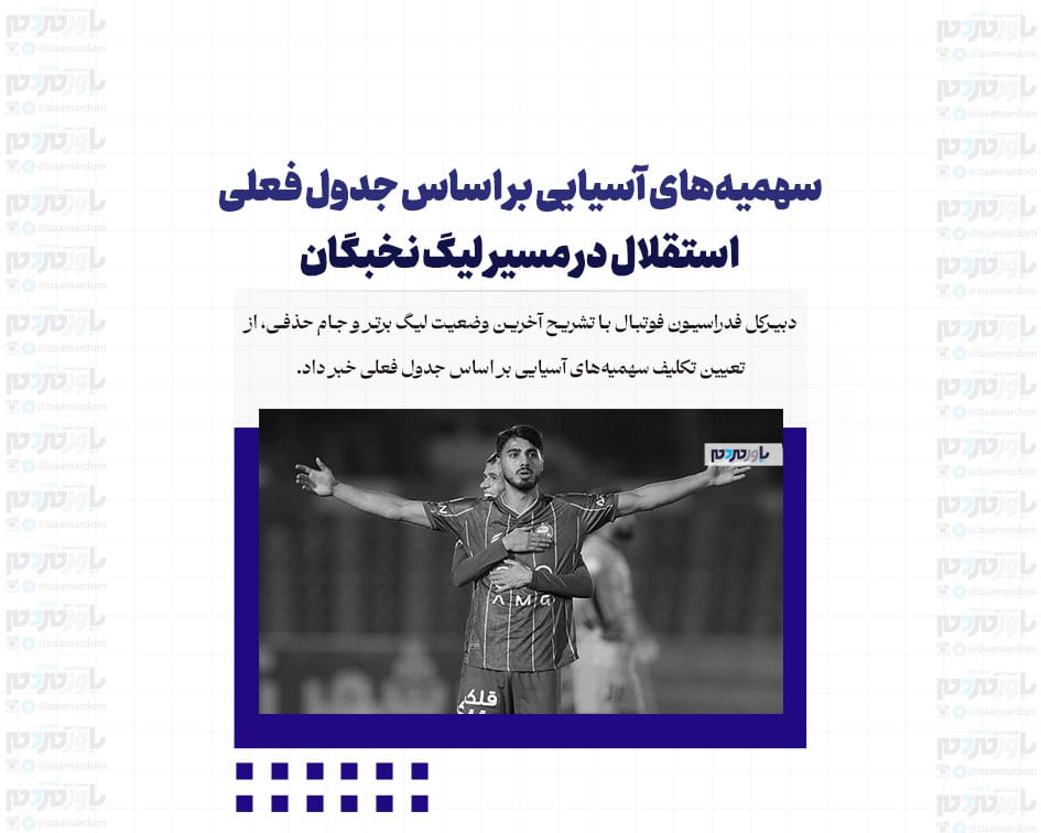 سهمیه‌های آسیایی بر اساس جدول فعلی / استقلال در مسیر لیگ نخبگان