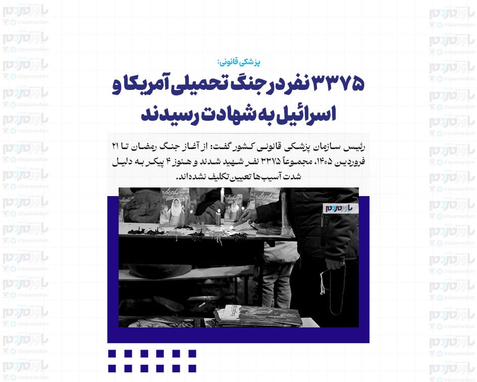 ۳۳۷۵ نفر در جنگ تحمیلی آمریکا و اسرائیل به شهادت رسیدند